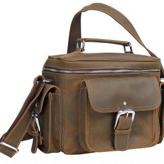 Vintage Leather Crossbody Camera Bag