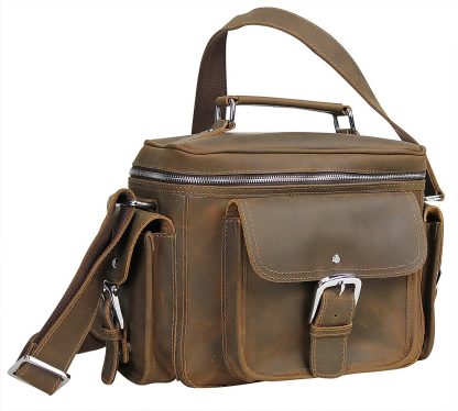 Vintage Leather Crossbody Camera Bag
