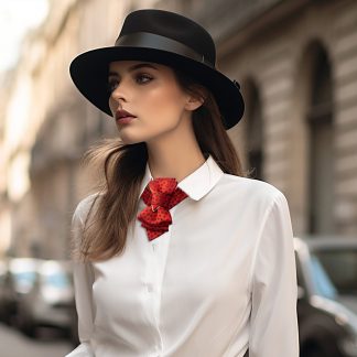 Women's red stylish tie