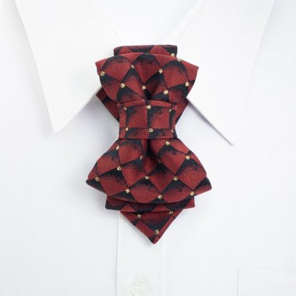 Fashionable women's tie-dye red tie - Image 3