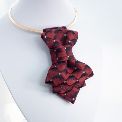Fashionable women's tie-dye red tie - Image 2