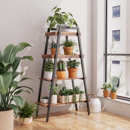 4-Shelf Bookcase with Steel A-Frame - Image 3