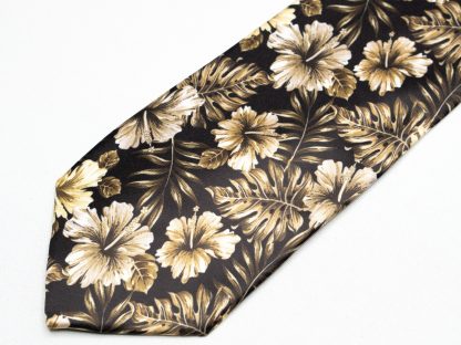 Tan and Black Floral Tie - Image 4