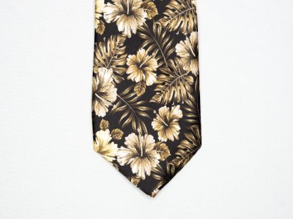 Tan and Black Floral Tie - Image 3