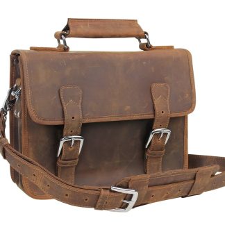 Leather laptop messenger bag