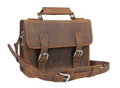 Leather laptop messenger bag
