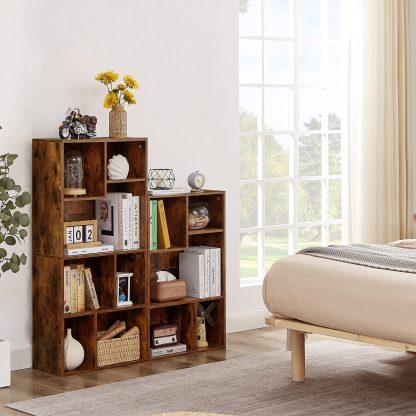 8-compartment wooden storage bookcase set - Image 3