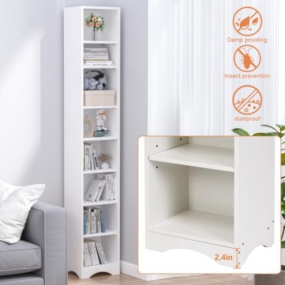 Adjustable Shelves Tall Narrow Bookcase - Image 4