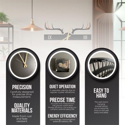 Antler Farmhouse Wall Clock - Image 4