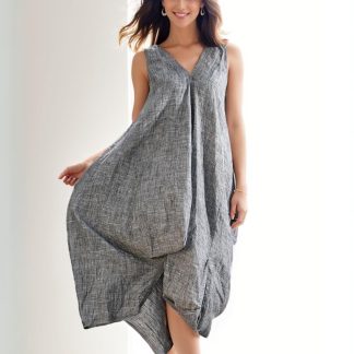 Asymmetric women's grey dress