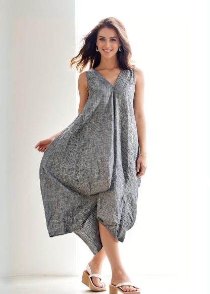 Asymmetric women's grey dress