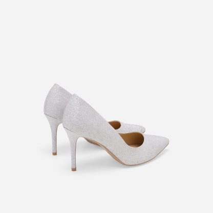 Athena white glitter high heels - Image 4