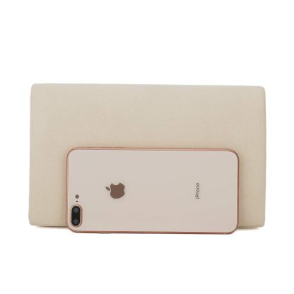 Beige Evening Bag with Metal Trim - Image 2