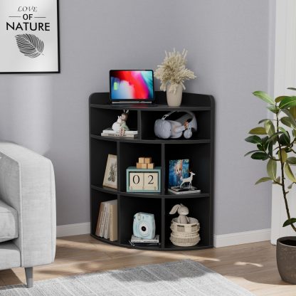 Black corner cabinet with charging station - Image 2