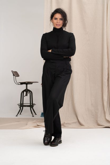Black turtleneck shirt