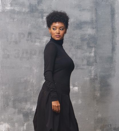 Black turtleneck shirt - Image 4