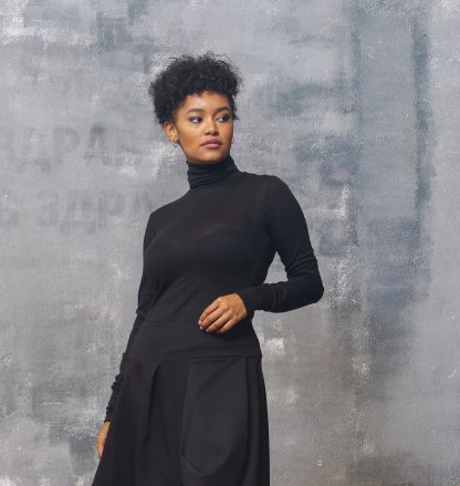 Black turtleneck shirt - Image 3