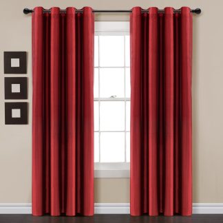 Blackout Imitation Silk Red Curtain Fabric