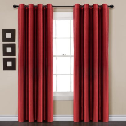 Blackout Imitation Silk Red Curtain Fabric