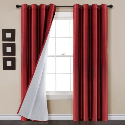 Blackout Imitation Silk Red Curtain Fabric - Image 2