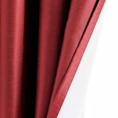 Blackout Imitation Silk Red Curtain Fabric - Image 3