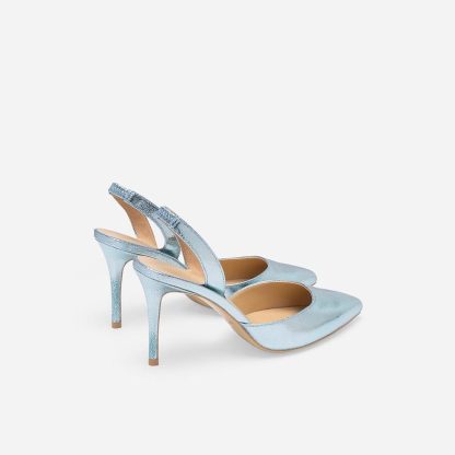 Blue pleated high heels - Image 3
