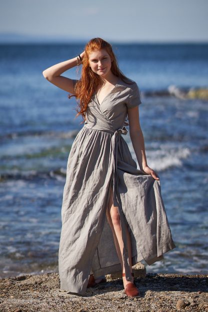 Bohemian long wrap dress - Image 6