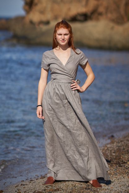 Bohemian long wrap dress - Image 5