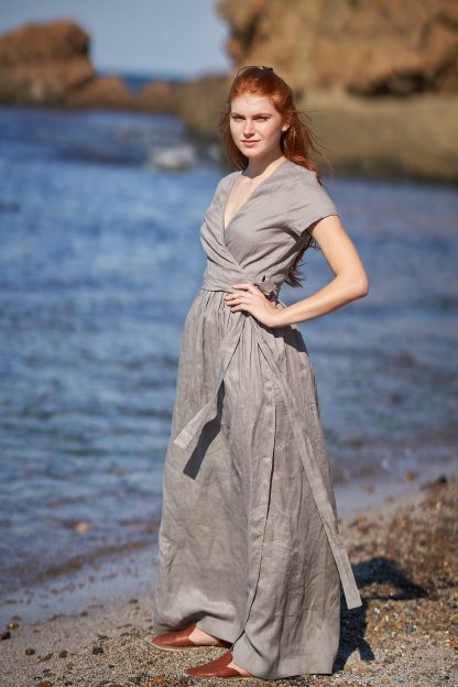 Bohemian long wrap dress - Image 4
