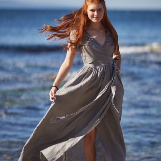 Bohemian long wrap dress