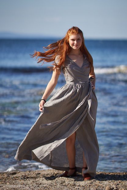 Bohemian long wrap dress