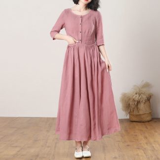 Breathable Lounge Linen Dress