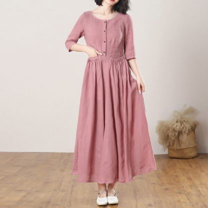 Breathable Lounge Linen Dress
