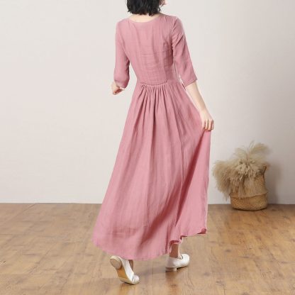 Breathable Lounge Linen Dress - Image 2