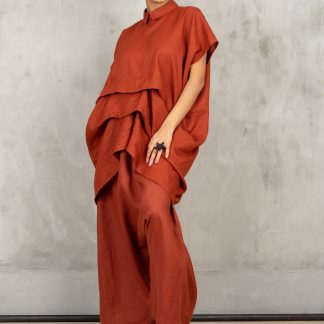 Brick Red Linen Tunic