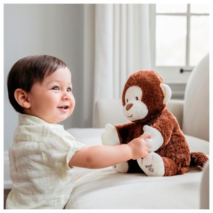 Brown Clapping Monkey Plush Stuffed Toy - Image 6
