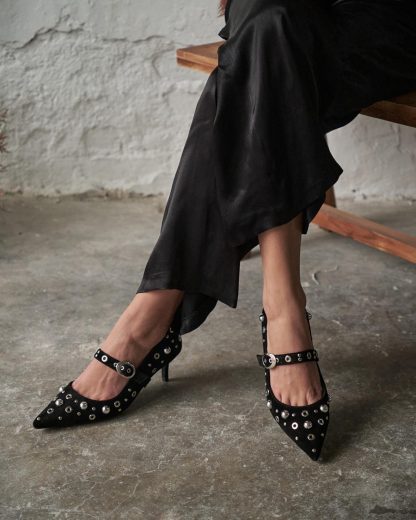 Brown suede high heels - Image 4