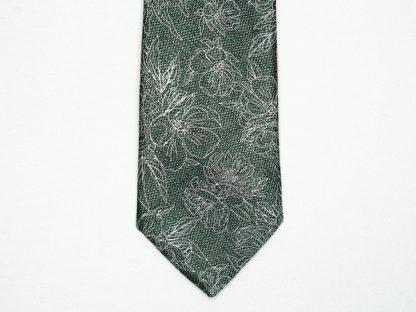 Mens Blush Green Floral Tie - Image 3
