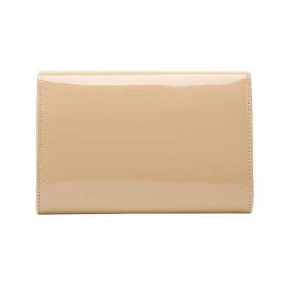 Charming Tailor Patent Leather Flap Nude Clutch - Image 2