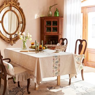 Cherry pattern floral tablecloth