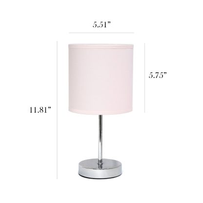 Chrome Mini Basic Blush Pink Table Lamp - Image 2