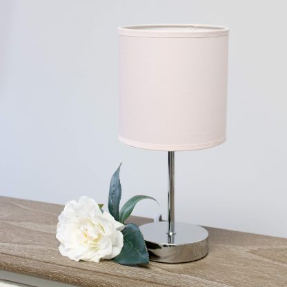 Chrome Mini Basic Blush Pink Table Lamp - Image 3