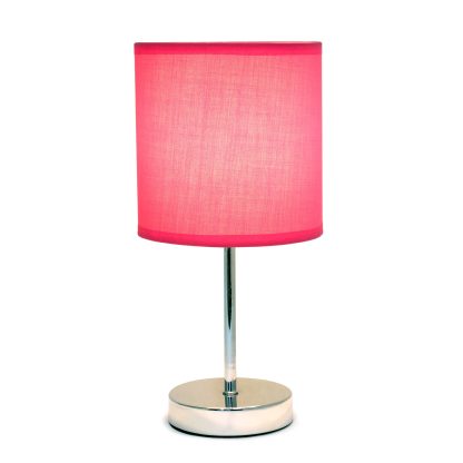Chrome Mini Basic Bright Pink Table Lamp