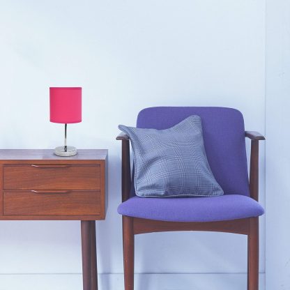 Chrome Mini Basic Bright Pink Table Lamp - Image 4