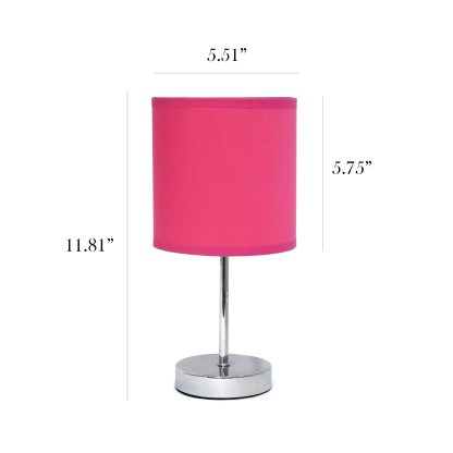 Chrome Mini Basic Bright Pink Table Lamp - Image 3