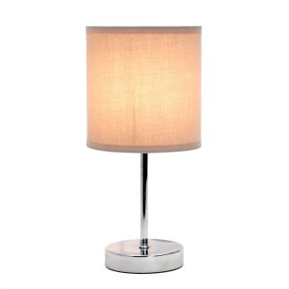 Chrome Mini Basic Upright Grey Table Lamp