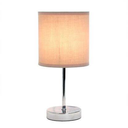 Chrome Mini Basic Upright Grey Table Lamp