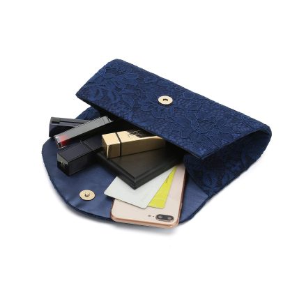 Classic Navy Lace Clutch - Image 3