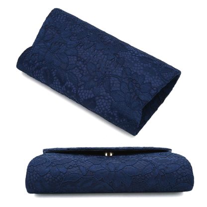 Classic Navy Lace Clutch - Image 4