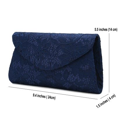 Classic Navy Lace Clutch - Image 5